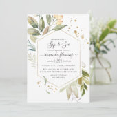 セレニティ ウォーターカラー グリーン シオーミ Geometric Sip and See 招待状 (スタンド正面)