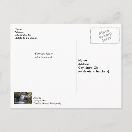 セレニティ スパ滝の回復おめでとうポストカード ポストカード (裏面)