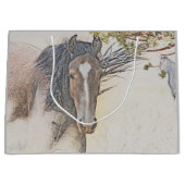 セレニティ、野生の馬、大抱き枕 ラージペーパーバッグ (正面)