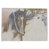 セレニティ、野生の馬、大抱き枕 ラージペーパーバッグ (裏面)