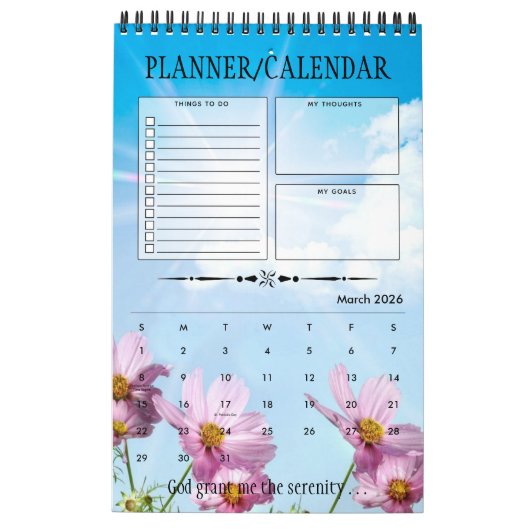 セレニテパーソナライズされたィ祈りの言葉回収ギフトプランナー カレンダー (3月 2026)