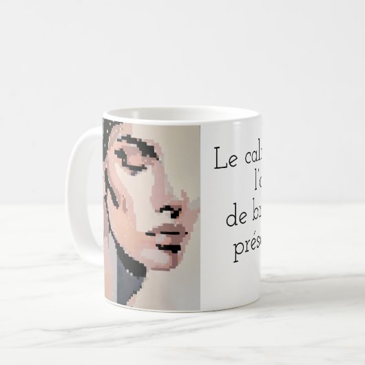 セレニテポートレートモデルネニュートルピクセルアート コーヒーマグカップ (正面左)