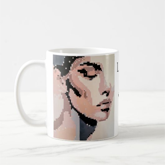 セレニテポートレートモデルネニュートルピクセルアート コーヒーマグカップ (左)