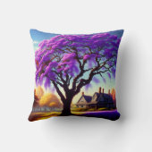 **「セレニ素朴ティ：パープルジャカランダの抱擁 クッション (裏面)