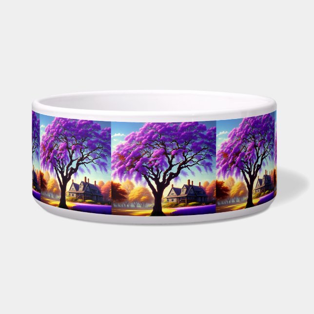 **「セレニ素朴ティ：パープルジャカランダの抱擁 ボウル (正面)