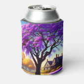 **「セレニ素朴ティ：パープルジャカランダの抱擁 缶クーラー (缶裏面)