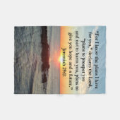 セレネエレミヤ29:11日の出 フリースブランケット (正面(横))