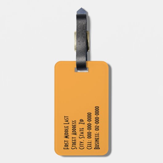 セレネゴールデンサンセットヒルシルエットカスタムホテル ラゲッジタグ (裏面縦)