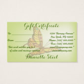 セレネサンシャインセラピストギフト名刺 (裏面)