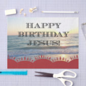 セレネサンセットオーバー海ハッピーバースデーイエス 薄葉紙 (クラフト)