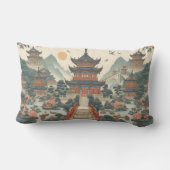 セレネチノワセリーパゴダ風光明媚なアジアインスパイア- ランバークッション (裏面)