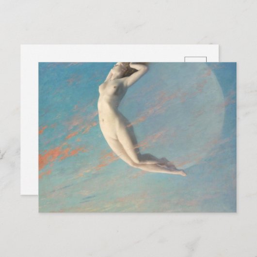 セレネバイアルバート1880年の女性と月 ポストカード (正面/裏面)