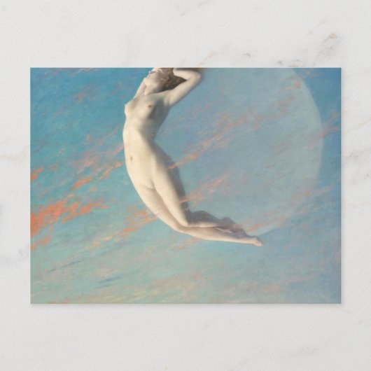 セレネバイアルバート1880年の女性と月 ポストカード (正面)