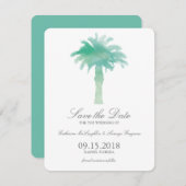 セレネパームツリーウォーターカラー |日付の保存 セーブザデート (正面/裏面)