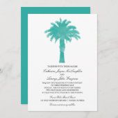 セレネパームツリーウォーターカラー | 結婚s 招待状 (正面/裏面)