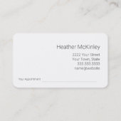 セレネブルースカイピンクアポイントメント名刺 予約カード (裏面)