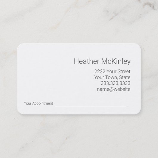 セレネブルースカイピンクアポイントメント名刺 予約カード (裏面)