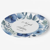 セレネブルーフローラ結婚ズ ペーパープレート (アングル)