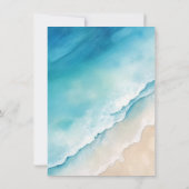 セレネブルー海ビーチ水結婚色 招待状 (裏面)