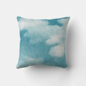 セレネホライゾンドリームズウォーターカラーブルー&ホワイト クッション (裏面)