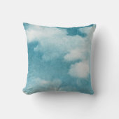 セレネホライゾンドリームズウォーターカラーブルー&ホワイト クッション (正面)