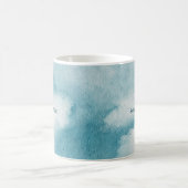 セレネホライゾンドリームズウォーターカラーブルー&ホワイト コーヒーマグカップ (中央)