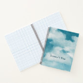 セレネホライゾンドリームズウォーターカラーブルー&ホワイト ノートブック (内部)