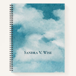 セレネホライゾンドリームズウォーターカラーブルー&ホワイト ノートブック