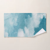 セレネホライゾンドリームズウォーターカラーブルー&ホワイト バスタオルセット (ハンドタオル)
