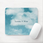 セレネホライゾンドリームズウォーターカラーブルー&ホワイト マウスパッド (マウス)