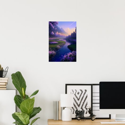 セレネリバーズセレナ鮮やかード ポスター (ホームオフィス)