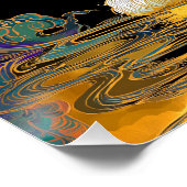 セレネリンパキャット | 金ゴールド日本の禅 ポスター (コーナー)