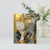 セレネリンパキャット | 金ゴールド日本の禅 ポストカード (スタンド正面)