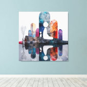 セレネ抽象芸術めい想ズ姿 – アーカラフルト キャンバスプリント (インサイチュ (ウッドフロア))