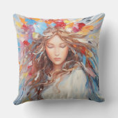 セレネ抽象芸術エンジェルピロー鮮やか- 芸術的 クッション (裏面)