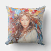セレネ抽象芸術エンジェルピロー鮮やか- 芸術的 クッション (正面)