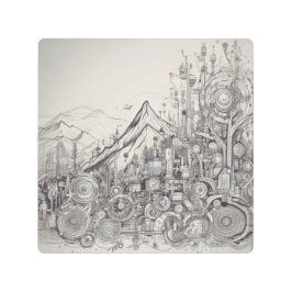 セレネ抽象芸術ドリームズウォールアート メタルプリント