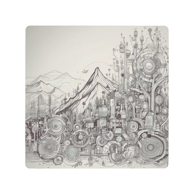 セレネ抽象芸術ドリームズウォールアート メタルプリント (正面)