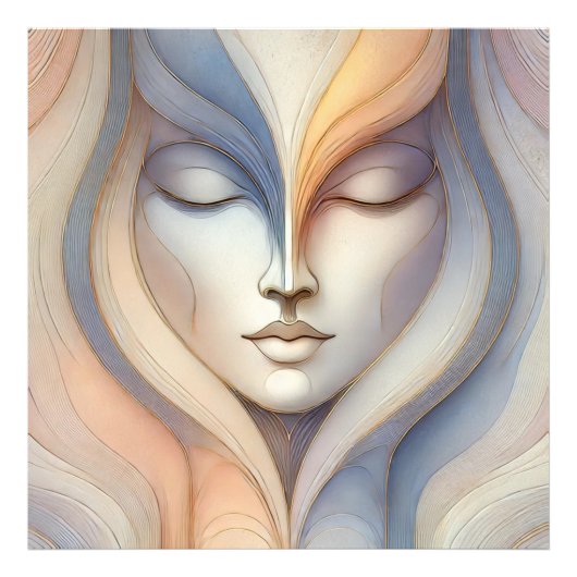 セレネ抽象芸術顔 フォトプリント            (正面)