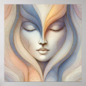 セレネ抽象芸術顔 ポスター (正面)