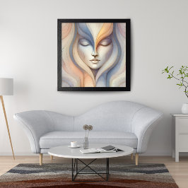 セレネ抽象芸術顔 ポスター