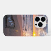セレネ海サンセットハートビーチイニシャル iPhoneケース (裏面横)