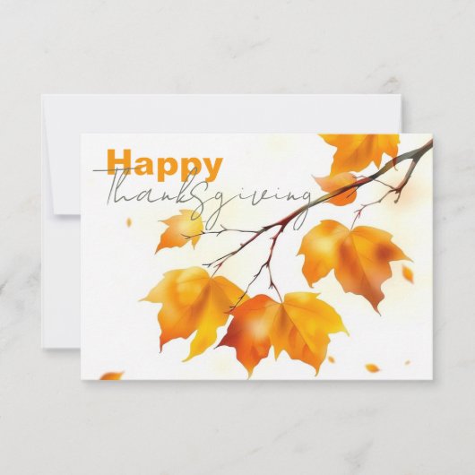セレネ秋メープル離れスハッピーサンクスギビング カード (正面)
