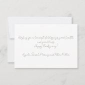 セレネ秋メープル離れスハッピーサンクスギビング カード (裏面)