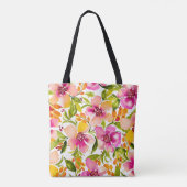 セレパーソナライズされたナウォーター色フローラ トートバッグ (裏面)