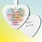 セレパーソナライズされたニティ祈りの言葉水彩 オーナメント