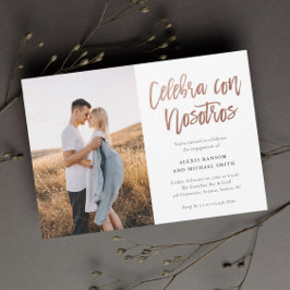 セレブモダンラコンノソトロス写真婚約パーティ 招待状