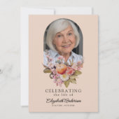 セレブレーション・オブ・ライフ ピンクローズ＆ピオニー フラワー 招待状 (正面)