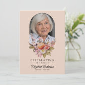 セレブレーション・オブ・ライフ ピンクローズ＆ピオニー フラワー 招待状 (スタンド正面)