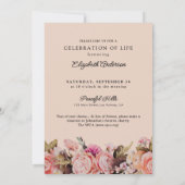 セレブレーション・オブ・ライフ ピンクローズ＆ピオニー フラワー 招待状 (裏面)